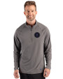 NY Mets City Connect Cutter & Buck Prospect Recycled Featherlight Stretch Mens Big & Tall Quarter Zip Elemental Grey Front