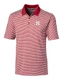 Nebraska Cornhuskers Cutter & Buck Forge Tonal Stripe Stretch Mens Big and Tall Polo Cardinal Red Mannequin