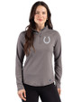 Indianapolis Colts Mono Cutter & Buck Prospect Recycled Featherlight Stretch Womens Quarter Zip Elemental Grey Front