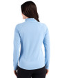 Los Angeles Chargers Cutter & Buck Prospect Recycled Featherlight Stretch Womens Quarter Zip Atlas Light Blue Back