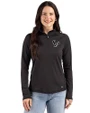 Houston Texans Mono - Cutter & Buck Prospect Recycled Featherlight Stretch Womens Quarter Zip Black Front
