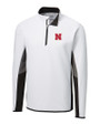 Nebraska Cornhuskers Cutter & Buck Traverse Colorblock Stretch Quarter Zip Mens Pullover White Mannequin