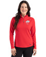 Buffalo Bills Historic Cutter & Buck Prospect Recycled Featherlight Stretch Womens Quarter Zip Red Front