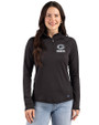 Green Bay Packers Mono Cutter & Buck Prospect Recycled Featherlight Stretch Womens Quarter Zip Black Front