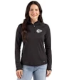 Kansas City Chiefs Mono Cutter & Buck Prospect Recycled Featherlight Stretch Womens Quarter Zip Black Front