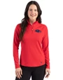 Baltimore Ravens Americana Cutter & Buck Prospect Recycled Featherlight Stretch Womens Quarter Zip Red Front