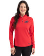 Buffalo Bills Americana Cutter & Buck Prospect Recycled Featherlight Stretch Womens Quarter Zip Red Front