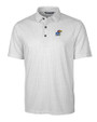 Kansas Jayhawks Cutter & Buck Pike Double Dot Print Stretch Mens Big and Tall Polo Charcoal Mannequin