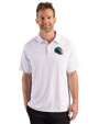 Philadelphia Eagles NFL Helmet Cutter & Buck Prospect Recycled Featherlight Stretch Mens Sport Polo White Front
