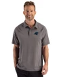Carolina Panthers Cutter & Buck Prospect Recycled Featherlight Stretch Mens Sport Polo Elemental Grey Front