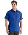Los Angeles Rams NFL Helmet Cutter & Buck Prospect Recycled Featherlight Stretch Mens Sport Polo Tour Blue Front
