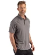 Tampa Bay Buccaneers NFL Helmet Cutter & Buck Prospect Recycled Featherlight Stretch Mens Sport Polo Elemental Grey Side