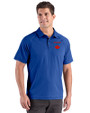 Toronto Blue Jays City Connect Cutter & Buck Prospect Recycled Featherlight Stretch Mens Sport Polo Tour Blue Front