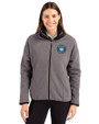 Charlotte FC Cutter & Buck Cascade Epic Comfort Recycled Sherpa Fleece Womens Full Zip Jacket Elemental Grey/Black Front