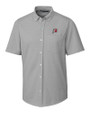 Utah Utes Cutter & Buck Advantage Tri-Blend Pique Short Sleeve Knitted Mens Button Down Polished Medium Gray Mannequin