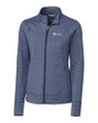 Fairleigh Dickinson Knights Cutter & Buck Shoreline Heathered Womens Full Zip Jacket Liberty Navy Heather Mannequin