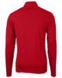 New England Patriots Rivalries Cutter & Buck Virtue Recycled Featherlight Pique Mens Big & Tall Quarter Zip Pullover Red Mannequin Back