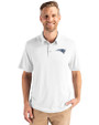 New England Patriots Rivalries Cutter & Buck Coastline Recycled Double Peached Mens Polo White Front