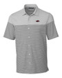 Arkansas Razorbacks Cutter & Buck Pioneer Engineered Mens Stripe Button Front Polished Medium Gray Mannequin