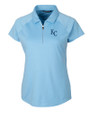 Kansas City Royals Cutter & Buck Forge Stretch Womens Short Sleeve Polo Atlas Light Blue Mannequin
