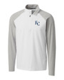 Kansas City Royals Cutter & Buck Response Lightweight Hybrid Quarter Zip Mens Pullover Windbreaker White Mannequin