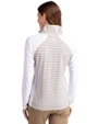 Kansas City Royals Cutter & Buck Forge Tonal Stripe Stretch Half Zip Womens Top White/Polished Back