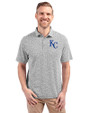 Kansas City Royals Cutter & Buck Virtue Recycled Botanical Print Featherlight Pique Mens  Polo Black Front