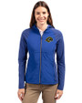 Los Angeles Rams Rivalries Cutter & Buck Adapt Recycled Soft Knit Stretch Womens Hybrid Full Zip Jacket Tour Blue Front