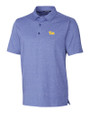 Pitt Panthers Cutter & Buck Forge Heathered Stretch Mens Polo Tour Blue Heather Mannequin