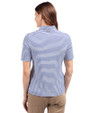 Kansas City Royals Cutter & Buck Virtue Recycled Stripe Featherlight Pique Womens Half Zip Tour Blue Back