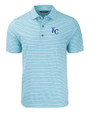 Kansas City Royals Cutter & Buck Forge Recycled Heather Stripe Four-Way Stretch Mens Big & Tall Polo Atlas Heather Mannequin