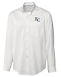 Kansas City Royals Cutter & Buck Epic Easy Care Fine Twill Mens Long Sleeve Dress Shirt White Mannequin