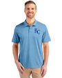 Kansas City Royals Cutter & Buck Prospect Epic Confidence Recycled Textured Stretch Mens Big & Tall Polo Atlas Light Blue Front