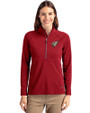 Arizona Cardinals Rivalries Cutter & Buck Adapt Recycled Soft Knit Stretch Womens Half Zip Pullover Cardinal Red Front