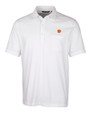 Clemson Tigers Cutter & Buck Advantage Tri-Blend Jersey Mens Pocket Polo White Mannequin