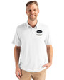 New York Jets Rivalries Cutter & Buck Coastline Recycled Double Peached Mens Polo White Front