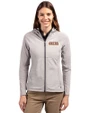 San Francisco 49ers Rivalries Cutter & Buck Adapt Recycled Soft Knit Stretch Womens Hybrid Full Zip Jacket Polished Medium Gray Front