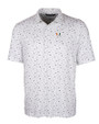 Miami Hurricanes Cutter & Buck Pike Polo Daub Print White Mannequin