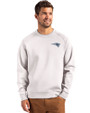 New England Patriots Rivalries Cutter & Buck Roam Recycled Buttery-Soft Knit Mens Crew Neck Pullover Solitare Front