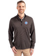 Tennessee Titans -  Cutter & Buck Virtue Recycled Micro Stripe Featherlight Pique Mens Big & Tall Quarter Zip Pullover Black/Elemental Grey Front