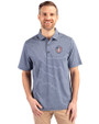 Tennessee Titans Americana -  Cutter & Buck Forge Recycled Heather Stripe Four-Way Stretch Mens Big & Tall Polo Navy Blue Heather Front