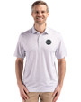 Tennessee Titans Monochromatic Cutter & Buck Pike Recycled Flora Print Mens Big & Tall Polo Polished Medium Gray Front