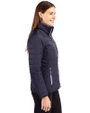 Tennessee Titans Mono -  Cutter & Buck Rainier Recycled Insulated Puffer Womens Full Zip Jacket Dark Navy/Silver Side