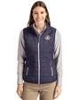 Tennessee Titans Americana -  Cutter & Buck Rainier Recycled Insulated Puffer Womens Full Zip Vest Dark Navy/Silver Front