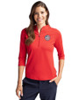 Tennessee Titans Americana -  Cutter & Buck Virtue Recycled Featherlight Pique Womens Half Zip Hooded Pullover Red Front