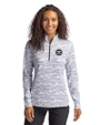 Tennessee Titans Monochromatic Cutter & Buck Traverse Recycled Smooth Stretch Womens Camo Quarter Zip Pullover Charcoal Front