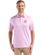Tennessee Titans Monochromatic Cutter & Buck Pike Recycled Diamond Dot Print Mens Polo Gelato Fuchsia Front