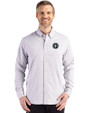 Tennessee Titans Mono -  Cutter & Buck Skyline Recycled Gingham Mens Long Sleeve Button Down  Dress Shirt Concrete/White Front