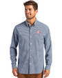 Tennessee Titans Americana -  Cutter & Buck Skyline Recycled Gingham Mens Long Sleeve Button Down Dress Shirt Pale Blue/Navy Blue Front