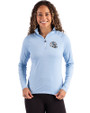 Tennessee Titans NFL Helmet -  Cutter & Buck Coastline Recycled Double Peached Womens Quarter Zip Pullover Atlas Light Blue Front